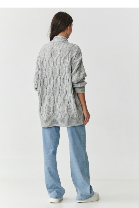 Sweter Kardigan Model S163 Grey Melange - Makadamia