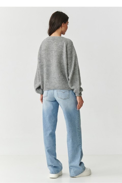 Sweter Kardigan Model S170 Grey Melange - Makadamia