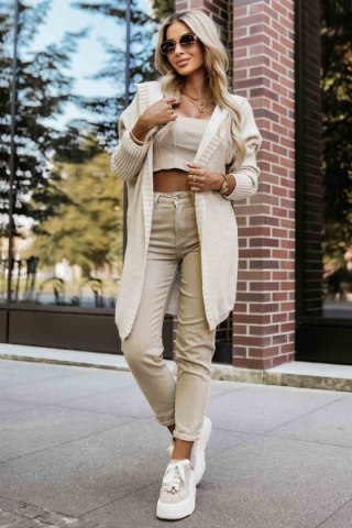 Sweter Kardigan Model 629-1 Beige - Numoco